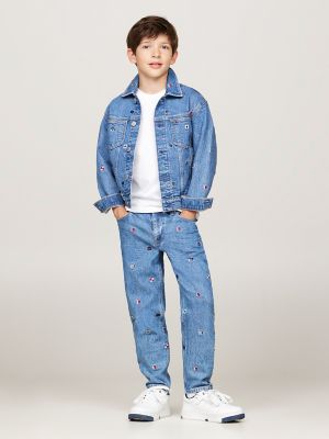 Kids Embroidered Flag Denim Jacket