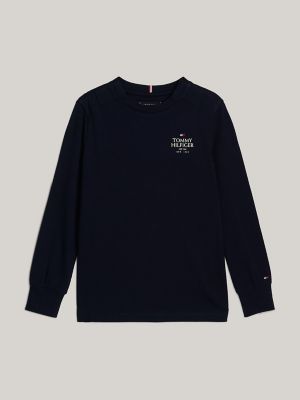 Kids' Embroidered Long-Sleeve T-Shirt, Navy