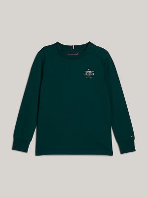 Kids' Embroidered Long-Sleeve T-Shirt, Ornamental Green