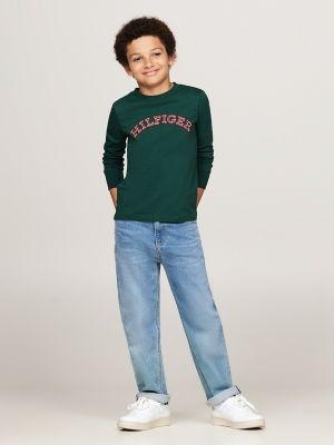 Kids' Embroidered Monotype Logo T-Shirt, Ornamental Green