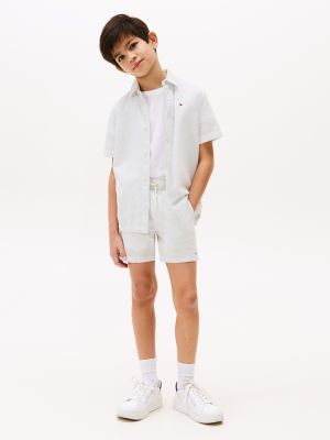 Kids' Seersucker Short, Breezy Blue White Stripe
