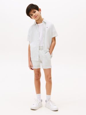 Kids' Seersucker Short, Breezy Blue White Stripe