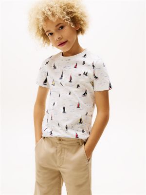 Kids' Allover Sail Print T-Shirt, All Over Boat Print