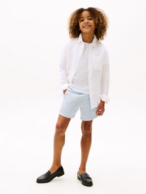 Детские рубашки Tommy Hilfiger Kids' Relaxed Linen-Blend Shirt — фото 2