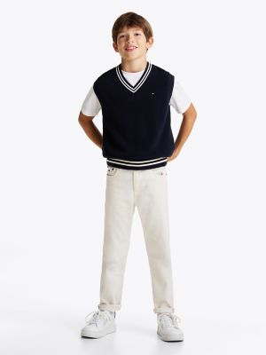 Kids' V-Neck Vest, Dark Night Navy