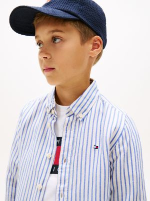 Детские рубашки Tommy Hilfiger Kids' Striped Linen-Blend Shirt — фото 3