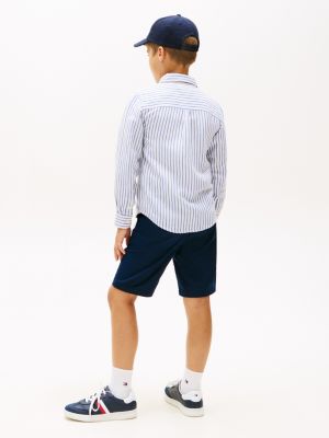 Детские рубашки Tommy Hilfiger Kids' Striped Linen-Blend Shirt — фото 4