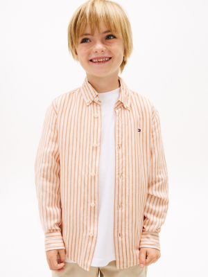 Kids' Striped Linen-Blend Shirt