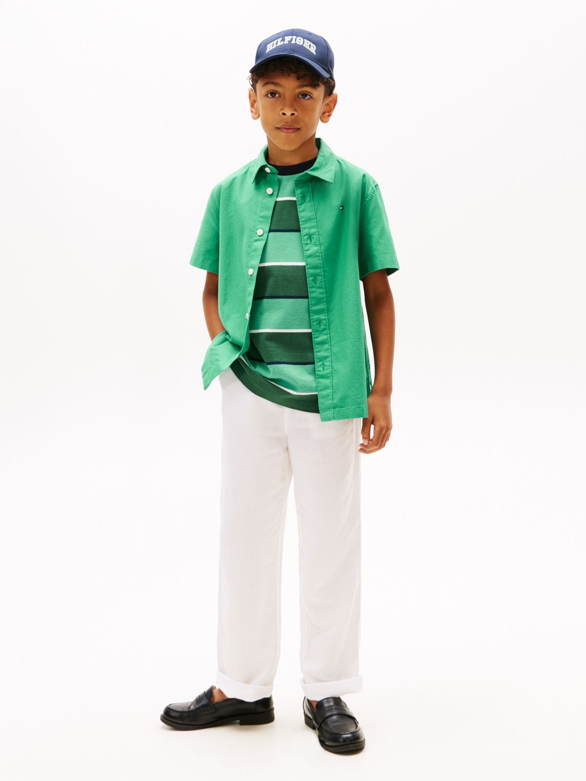 Kids' Relaxed Linen-Blend Pant — White