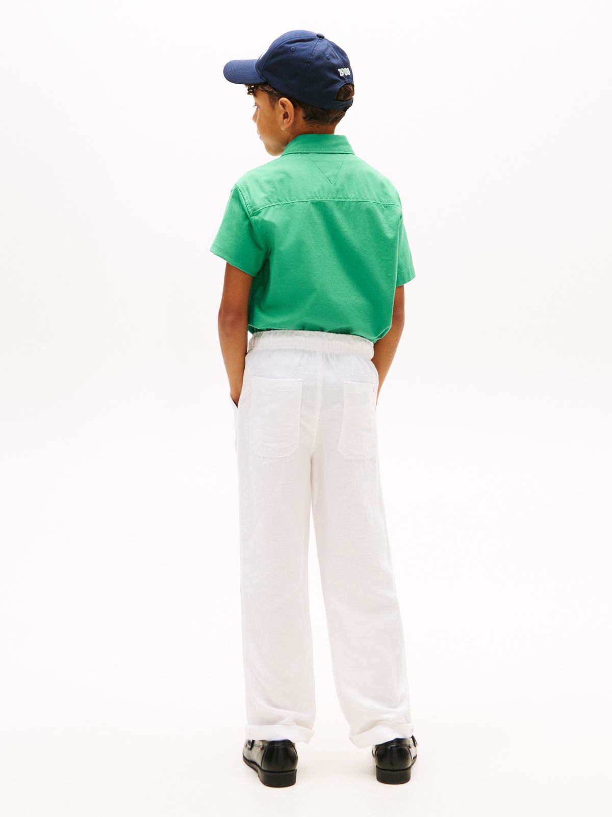 Kids' Relaxed Linen-Blend Pant — White