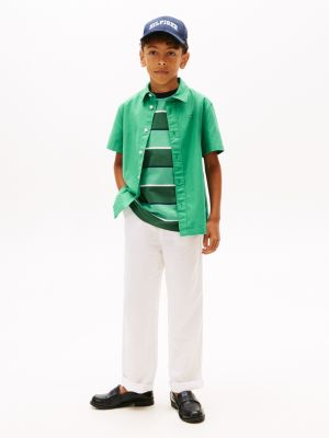 Kids' Relaxed Linen-Blend Pant, White