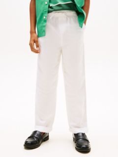 Kids' Relaxed Linen-Blend Pant — White 1