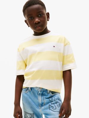 Kids' Stripe T-Shirt, Citronella White Stripe