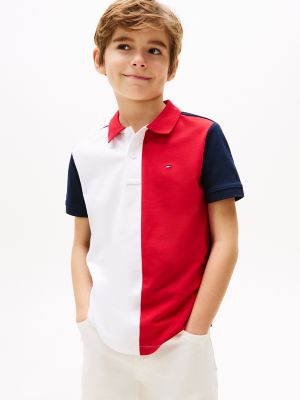 Kids' Colorblock Polo, Dark Night Navy Colorblock