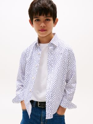 Kids' Allover Sailboat Print Shirt, White All Over Print