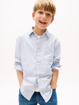 Kids' Multistripe Shirt, Breezy Blue