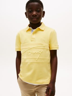 Kids' Embroidered Tommy Logo Polo, Citronella