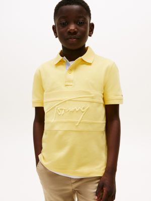 Kids' Embroidered Tommy Logo Polo, Citronella