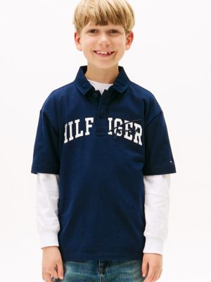Kids' Mixed Logo Polo, Dark Night Navy
