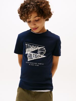 Kids' Varsity Flag Graphic T-Shirt, Dark Night Navy