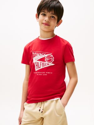 Kids' Varsity Flag Graphic T-Shirt, Primary Red