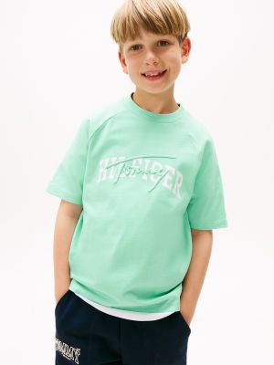 Kids' Mixed Logo T-Shirt, Menthol