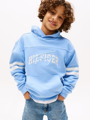 Kids' Mixed Logo Pullover Hoodie, Cloudy Blue