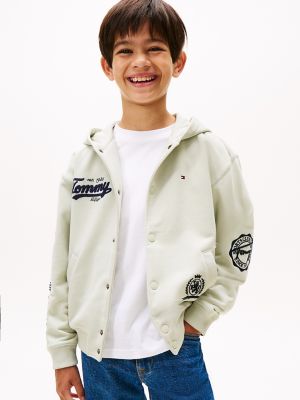 Kids' Snap-Closure Varsity Hoodie, Misty Sage
