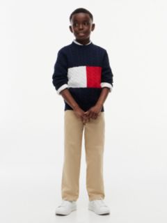 Kids' Flag Cable Knit Crewneck Sweater — Blue Flag 2