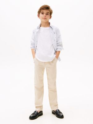 Kids' Stretch-Cotton Poplin Pull-On Pant, Classic Beige