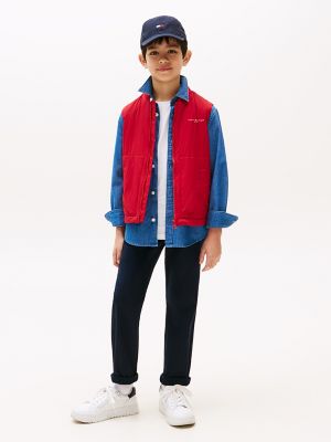 Kids' Stretch-Cotton Poplin Pull-On Pant, Dark Night Navy
