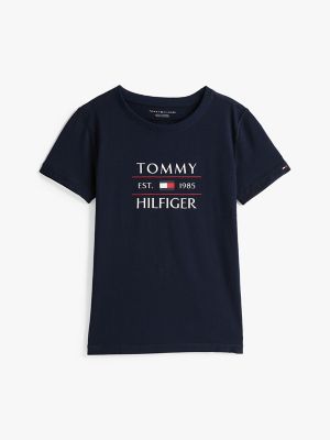 Kids' Sensory Tommy Logo T-Shirt, Dark Night Navy