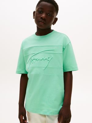 Kids' Embroidered Tommy Flag T-Shirt, Menthol