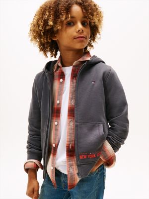 Kids' NYC Graphic Zip Hoodie, Washed Black