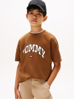 Kids' Varsity Logo T-Shirt, Pecan Nut