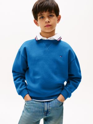 Kids' Crest Logo Sweatshirt, Vibrant Indigo