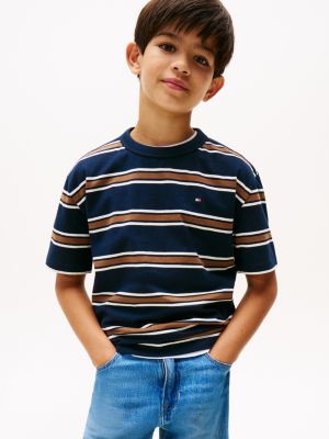 Kids' Stripe T-Shirt, Navy Multi Stripe