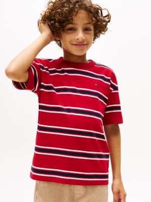 Kids' Stripe T-Shirt, Medium Red Multi Stripe