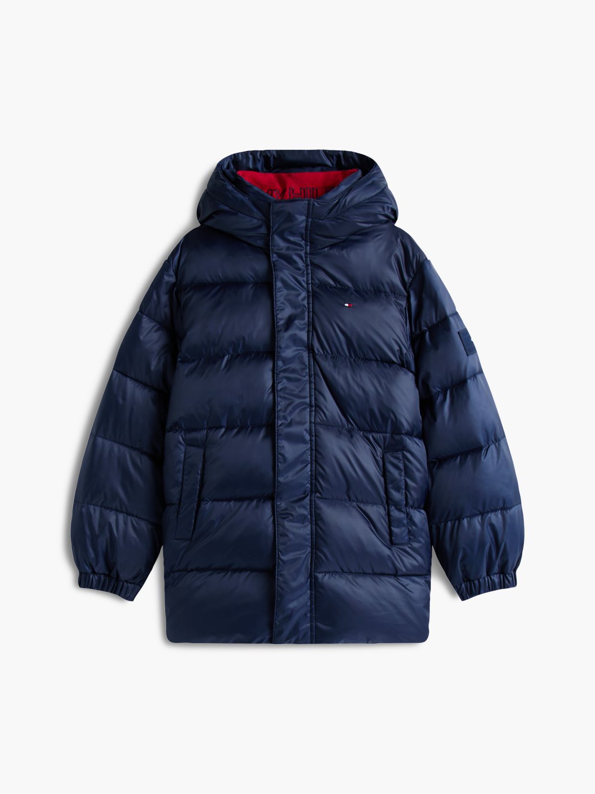 Kids' Hooded Quilted Parka Jacket — Navy