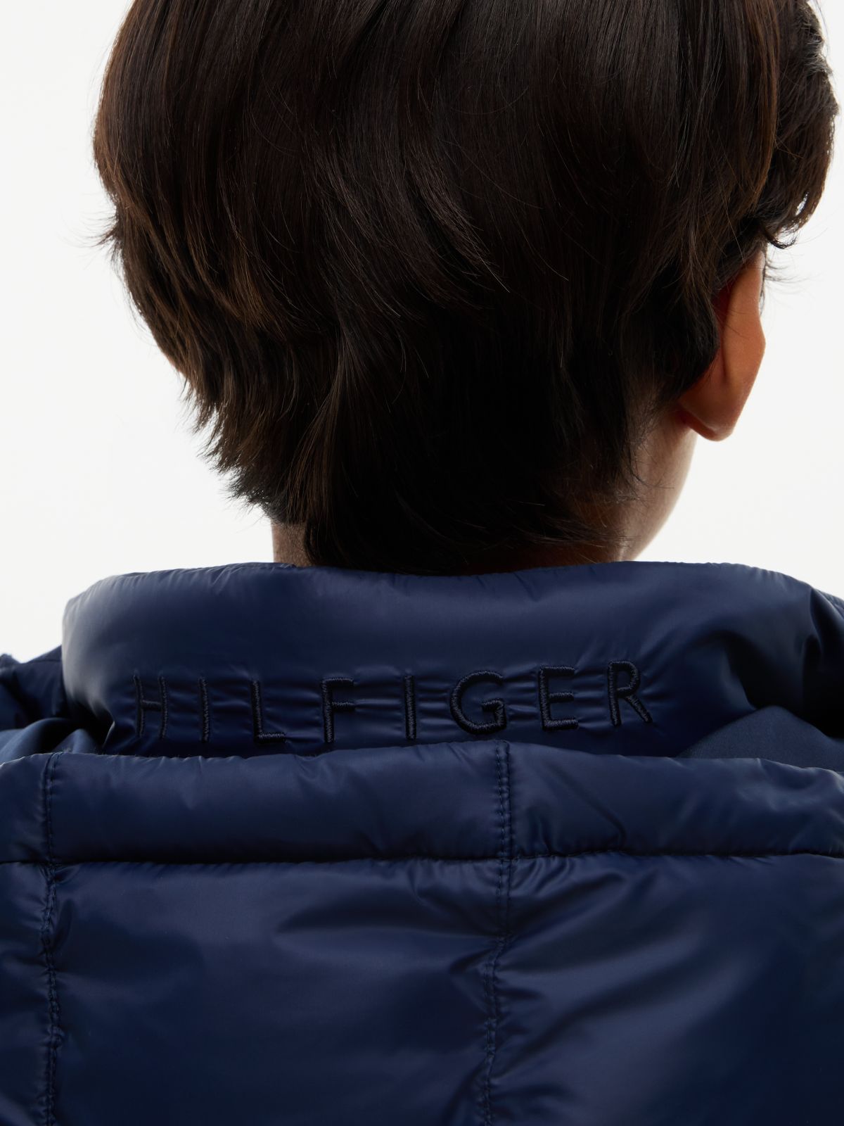 Kids' Hooded Quilted Parka Jacket — Navy