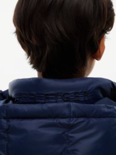 Kids' Hooded Quilted Parka Jacket — Navy 3