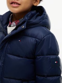 Kids' Hooded Quilted Parka Jacket — Navy 4