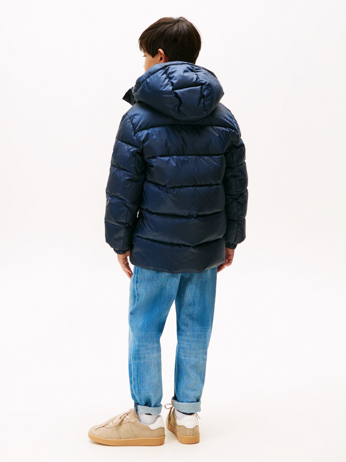 Kids' Hooded Quilted Parka Jacket — Navy