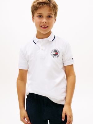 Kids' Park Logo Polo, White