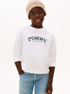 Kids' Long-Sleeve Monotype Logo T-Shirt, White