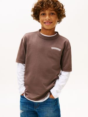 Kids' Puff Print Logo T-Shirt, Black Walnut