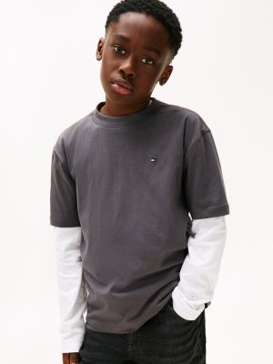 Kids' Faded Graphic T-Shirt, Washed Black