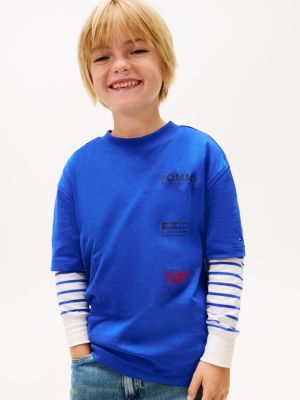 Kids' Multi-Logo T-Shirt, Majesty Blue