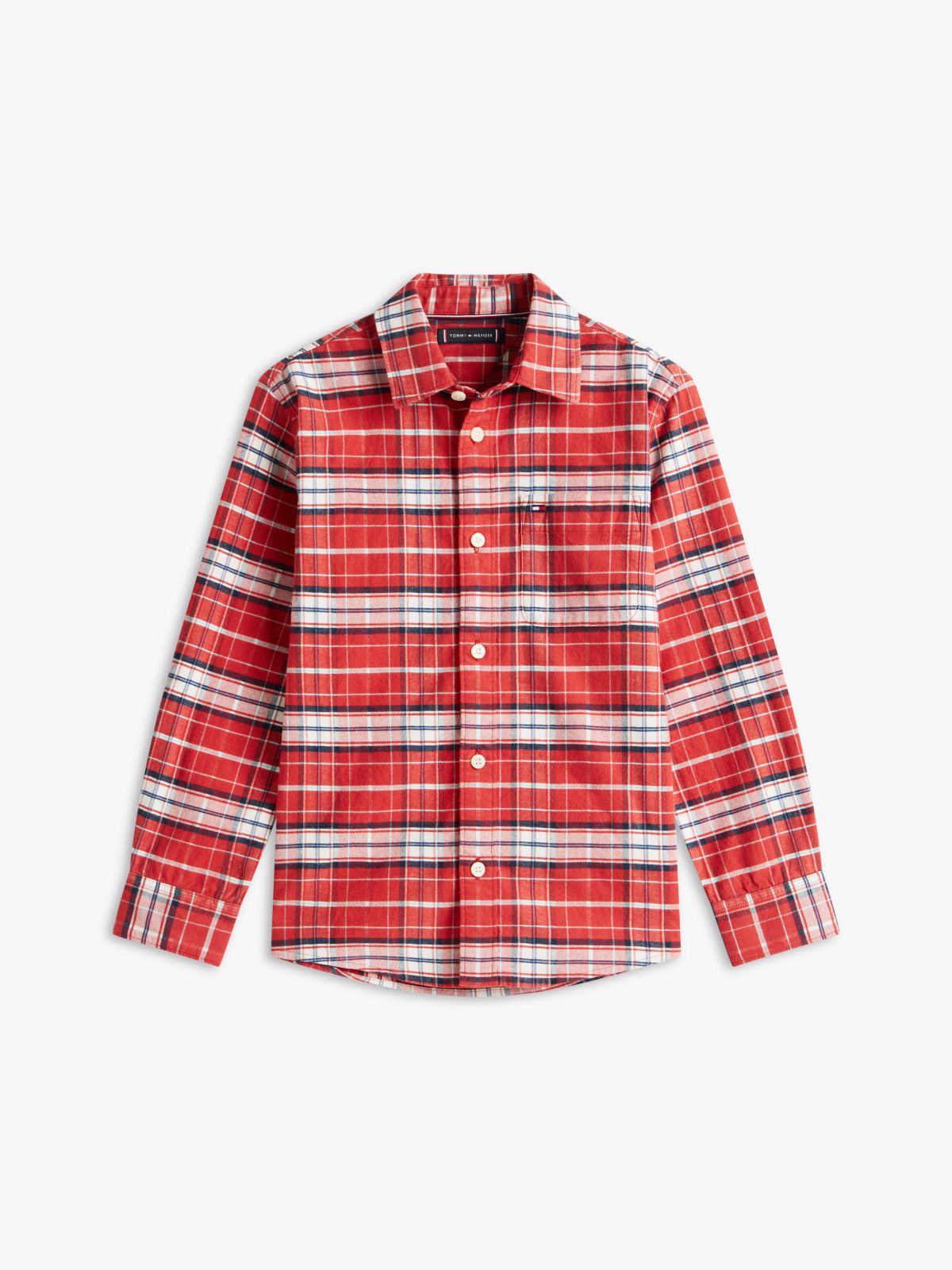 Kids' Check Stretch Shirt — Red Check