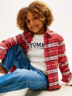 Kids' Check Stretch Shirt — Red Check 2